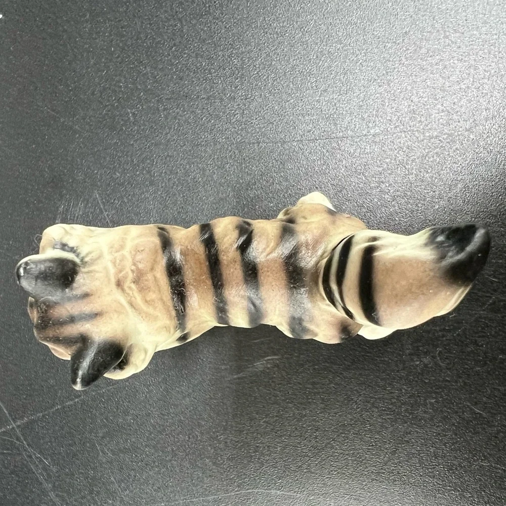 Vintage Cat Figurine Standing Striped Blue Eyes